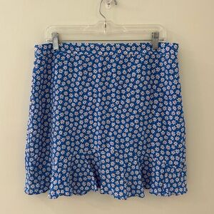 MADEWELL Blue Skater Mini Skirt blue and red floral‎ size 8